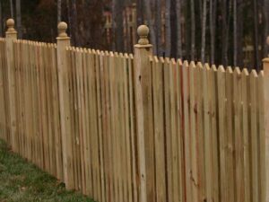 wooden pillar fence